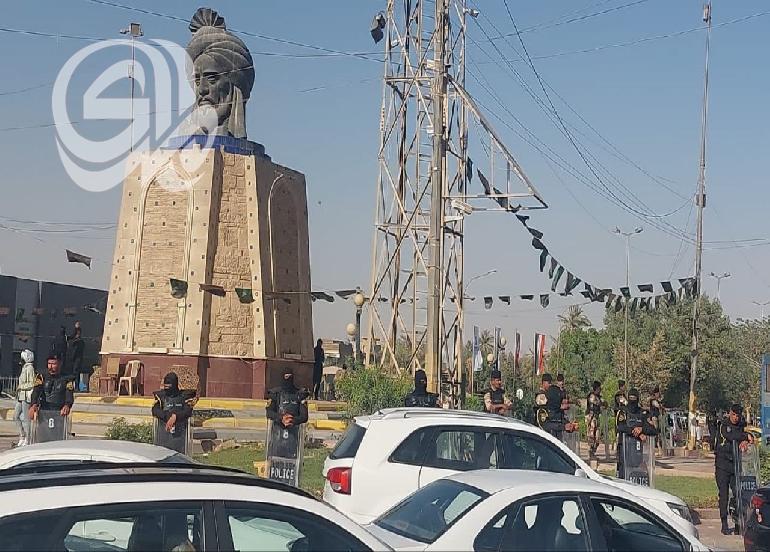 انتشار أمني قرب تمثال أبو جعفر في منطقة المنصور